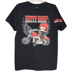 NWOT Betty Boop M L XL Fleischer Studios Biker Angel Wings T-Shirt *M-defect*